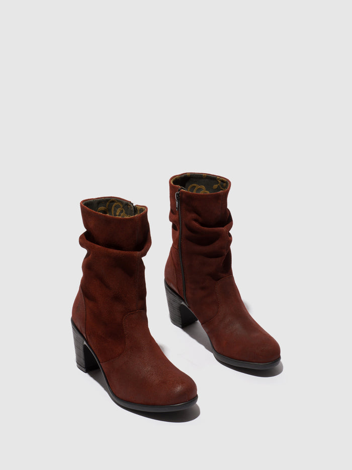 Flowfold Zip Up Ankle Boots KLEI152FLY OXBLOOD