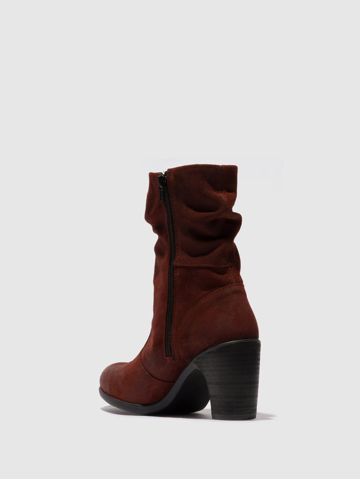 Flowfold Zip Up Ankle Boots KLEI152FLY OXBLOOD