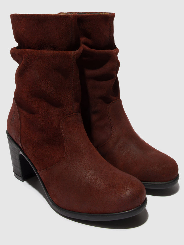 Flowfold Zip Up Ankle Boots KLEI152FLY OXBLOOD