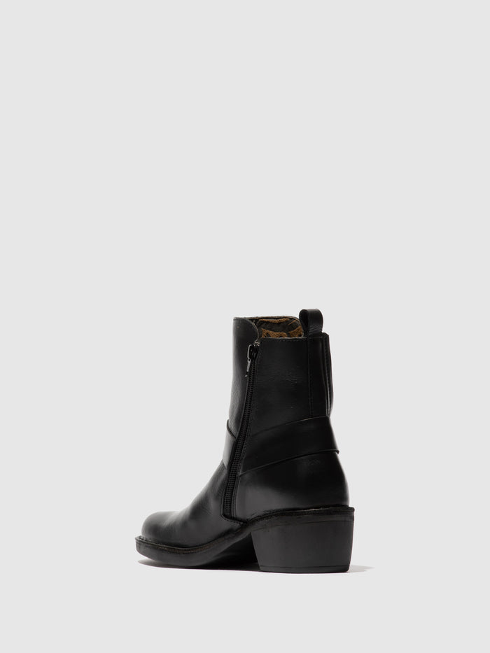Flowfold Zip Up Ankle Boots MEBI123FLY BLACK