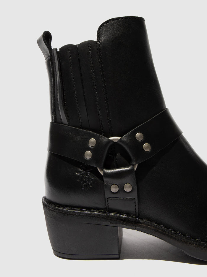 Flowfold Zip Up Ankle Boots MEBI123FLY BLACK