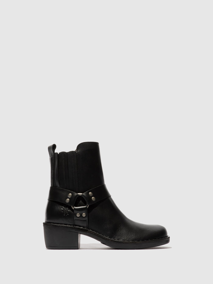 flowfold Zip Up Ankle Boots MEBI123FLY BLACK