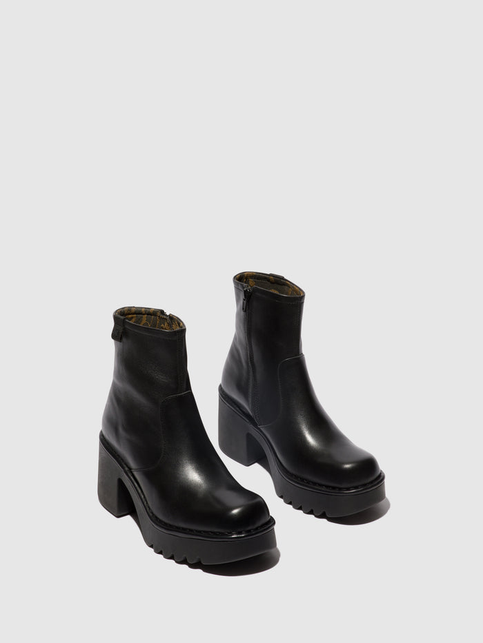 Flowfold Zip Up Ankle Boots MOGE250FLY BLACK