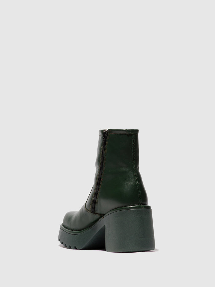 Flowfold Zip Up Ankle Boots MOGE250FLY DK GREEN