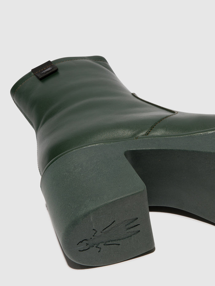 Flowfold Zip Up Ankle Boots MOGE250FLY DK GREEN