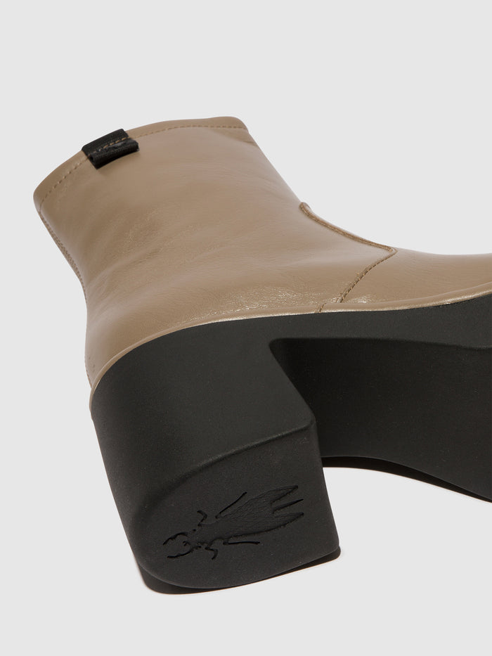 Flowfold Zip Up Ankle Boots MOGE250FLY TAUPE