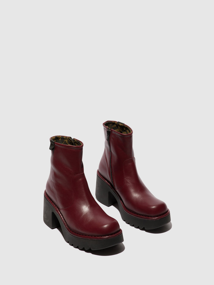 Flowfold Zip Up Ankle Boots MOGE250FLY WINE