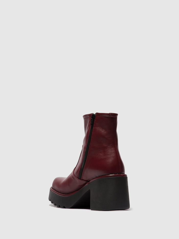 Flowfold Zip Up Ankle Boots MOGE250FLY WINE