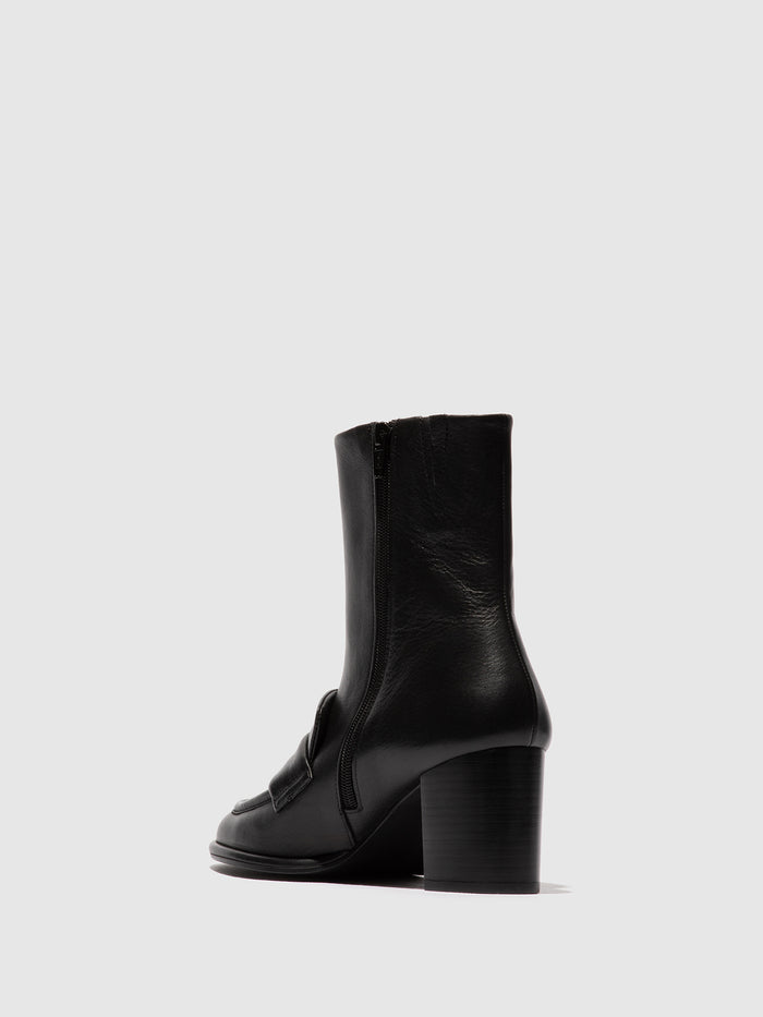 Flowfold Zip Up Ankle Boots MOIK356FLY BLACK