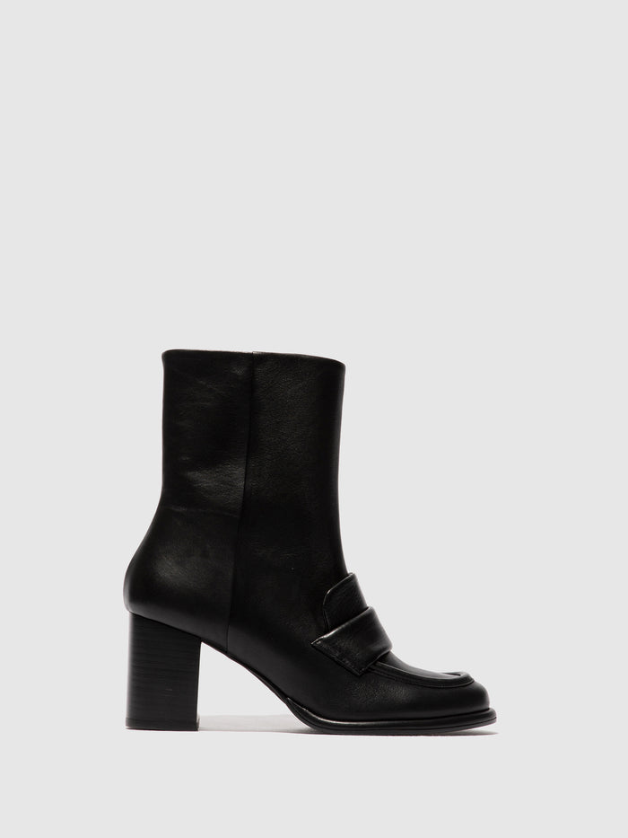 flowfold Zip Up Ankle Boots MOIK356FLY BLACK