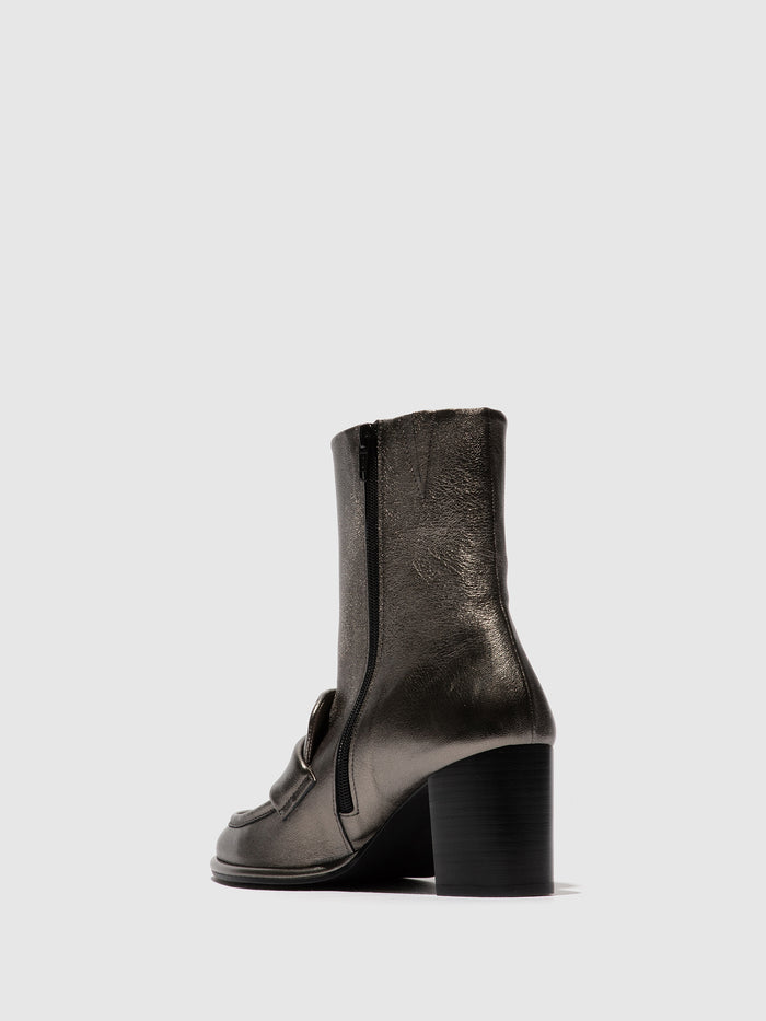 Flowfold Zip Up Ankle Boots MOIK356FLY GRAPHITE