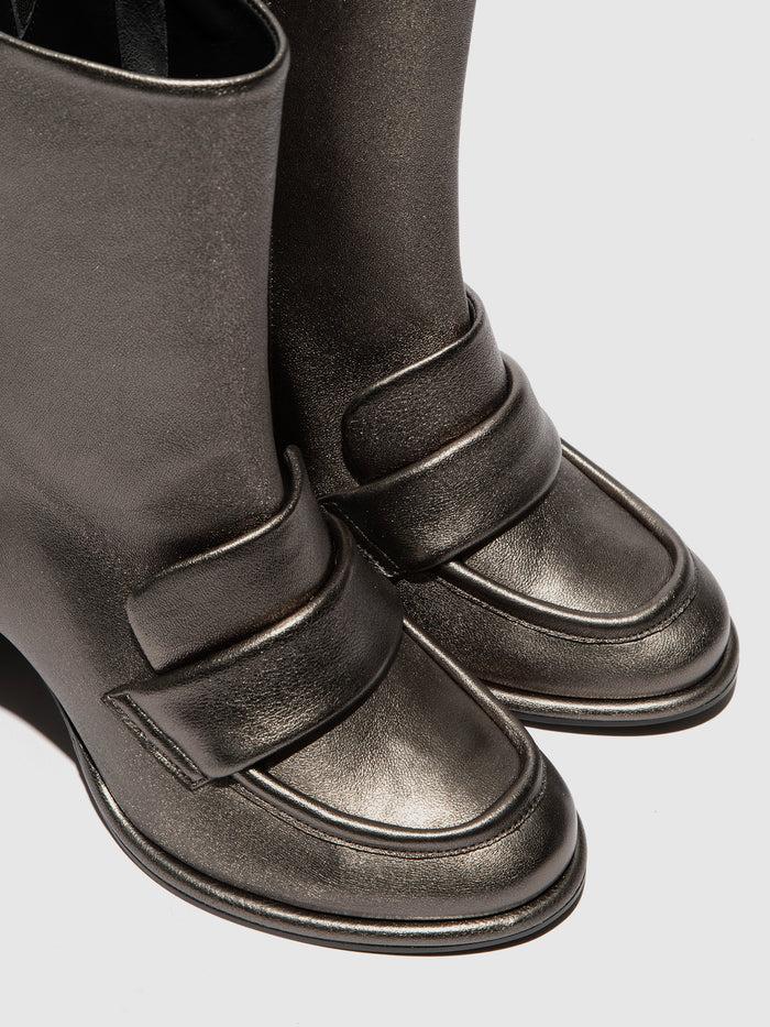 Flowfold Zip Up Ankle Boots MOIK356FLY GRAPHITE
