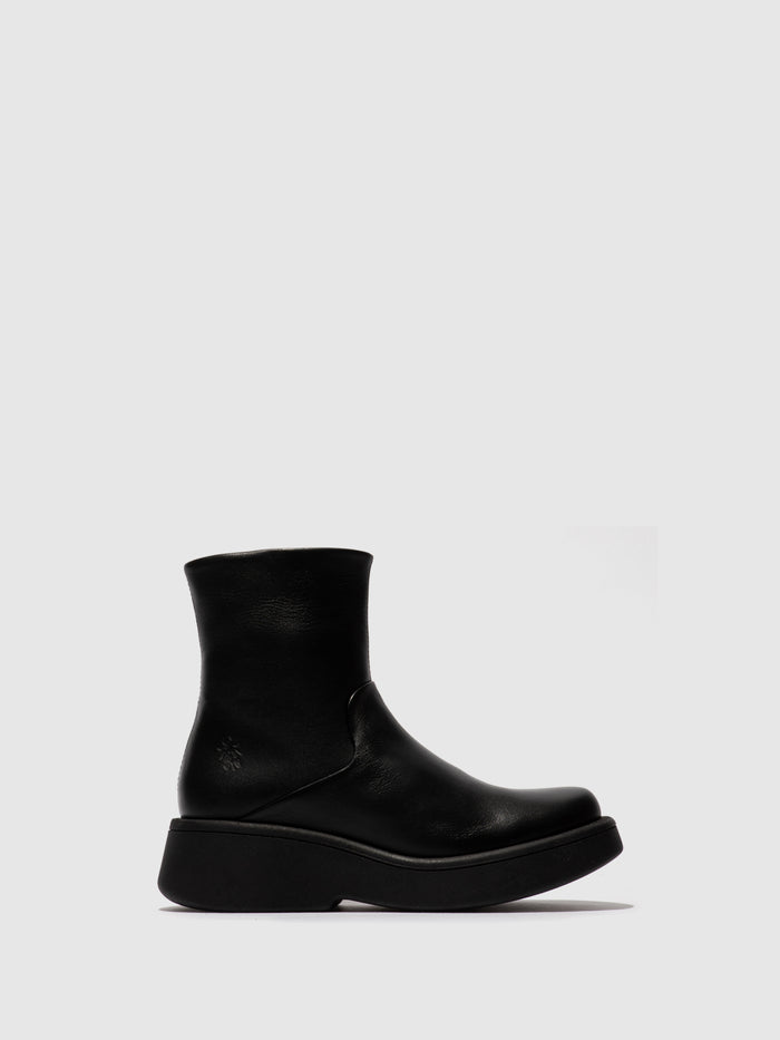flowfold Zip Up Ankle Boots MOLN155FLY BLACK
