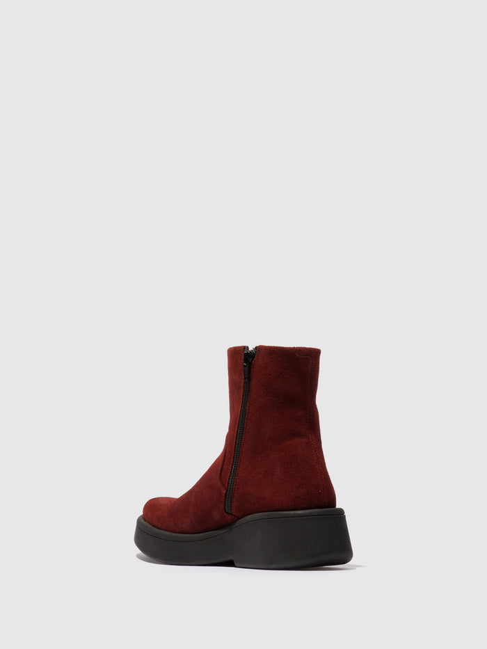 Flowfold Zip Up Ankle Boots MOLN155FLY OXBLOOD