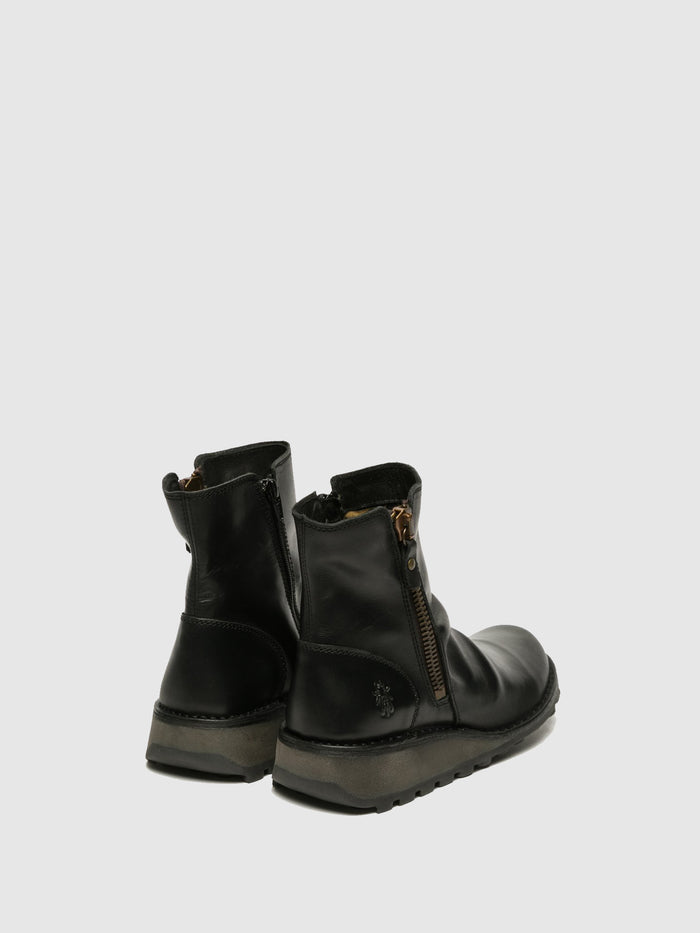Flowfold Zip Up Ankle Boots MON944FLY BLACK