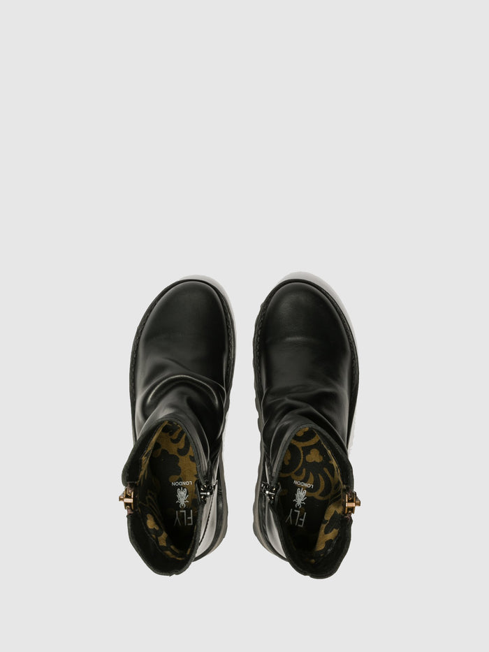 Flowfold Zip Up Ankle Boots MON944FLY BLACK
