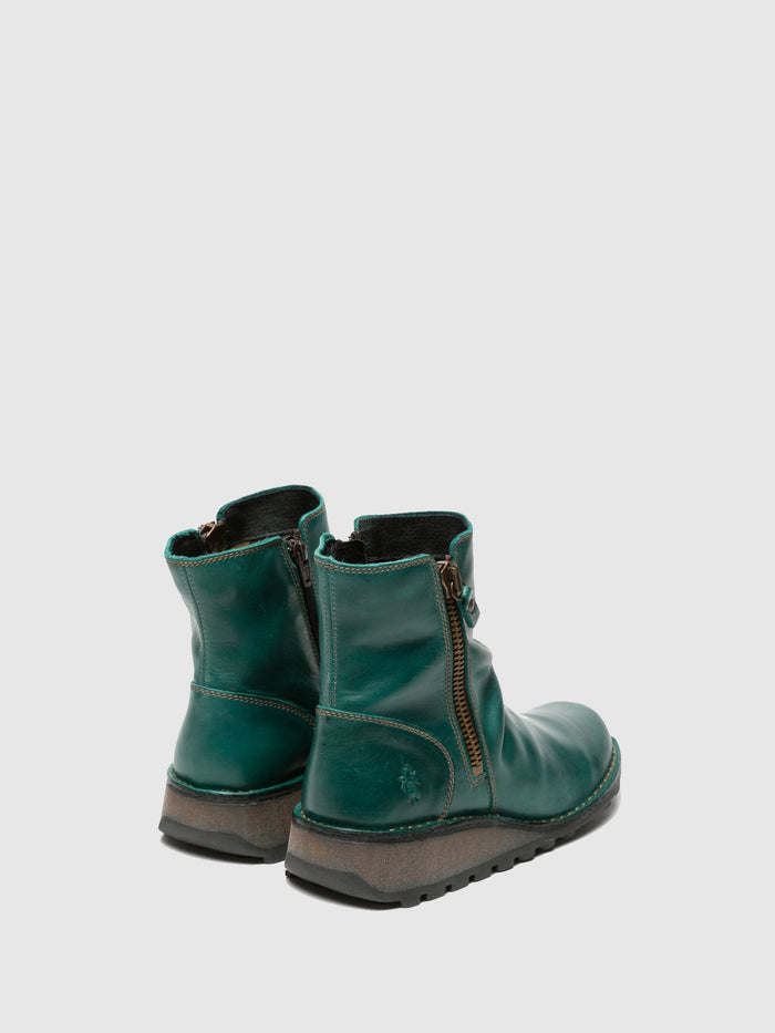 Flowfold Zip Up Ankle Boots MON944FLY PETROL