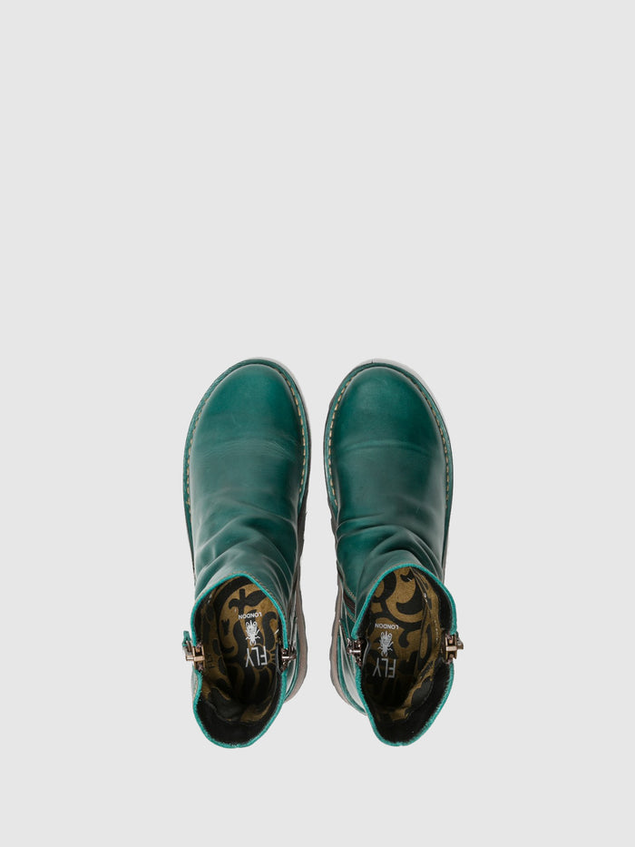 Flowfold Zip Up Ankle Boots MON944FLY PETROL