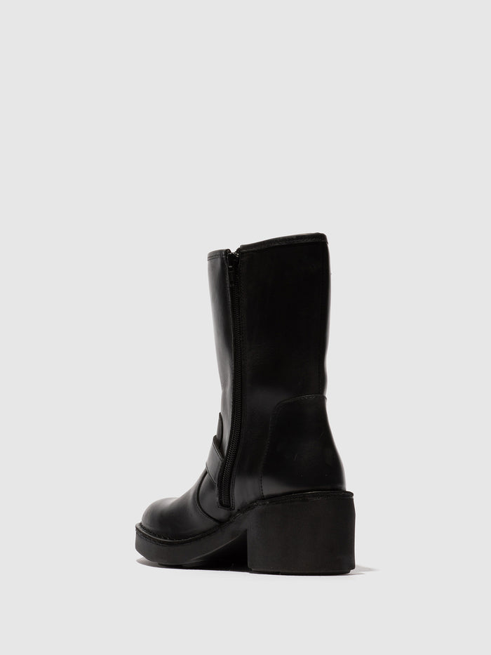 Flowfold Zip Up Ankle Boots NATY192FLY BLACK