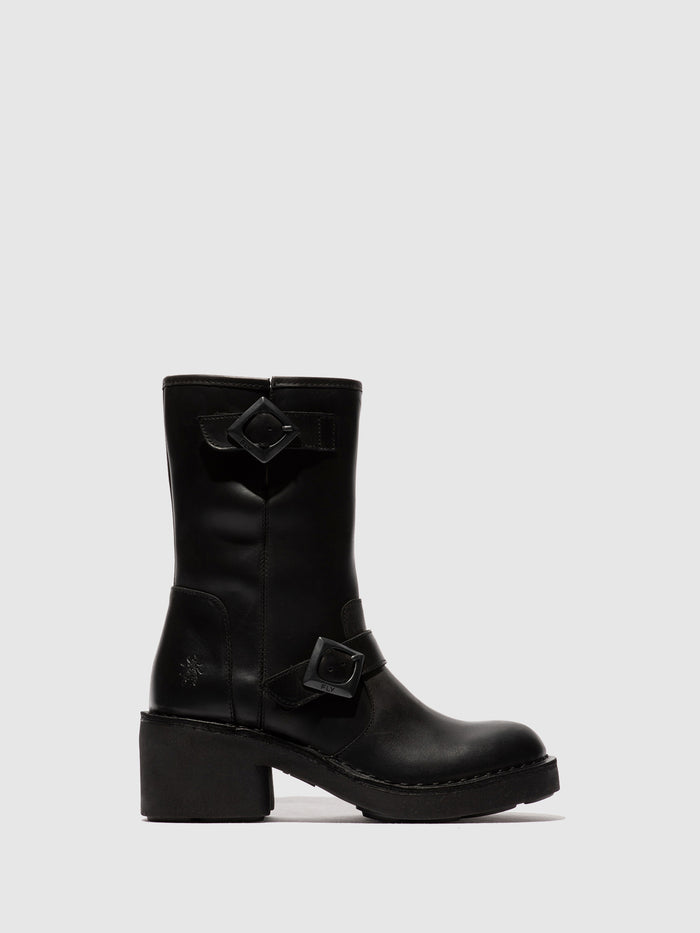 flowfold Zip Up Ankle Boots NATY192FLY BLACK