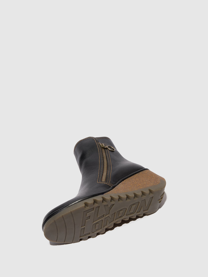 Flowfold Zip Up Ankle Boots NELA407FLY BLACK