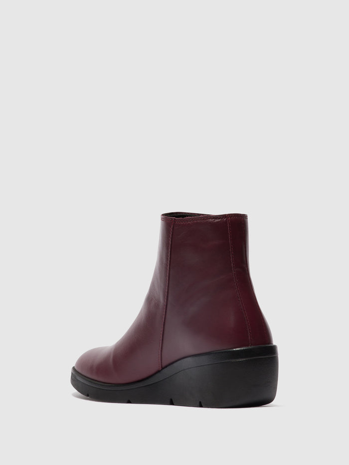 Flowfold Zip Up Ankle Boots NULA550FLY BORDEAUX