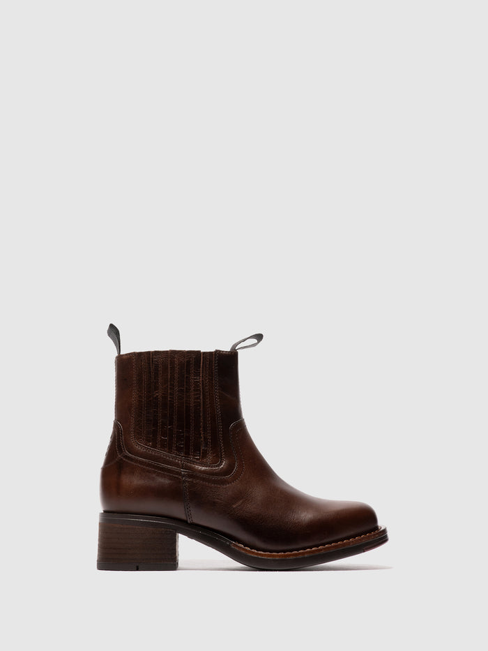 flowfold Zip Up Ankle Boots RALI513FLY DK.BROWN