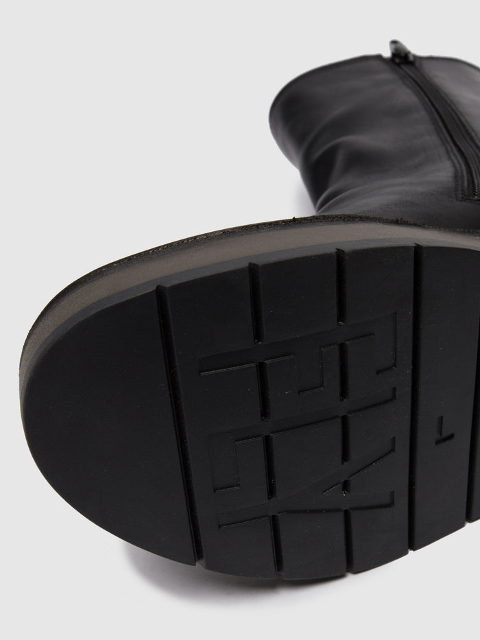 Flowfold Zip Up Ankle Boots RENO053FLY RUG BLACK
