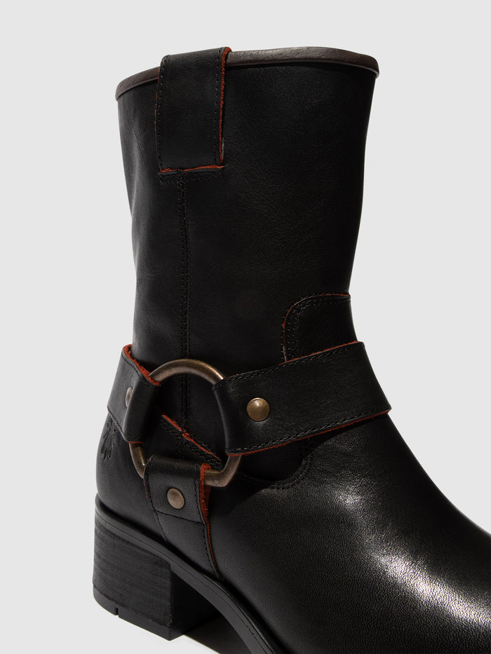 Flowfold Zip Up Ankle Boots REVA010FLY BLACK/RED