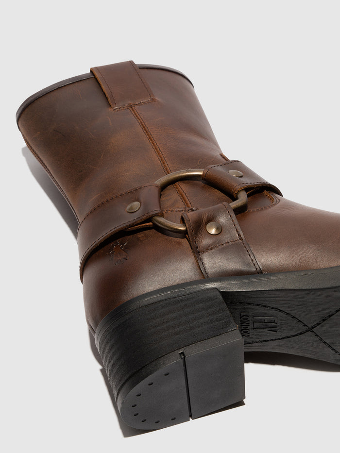 Flowfold Zip Up Ankle Boots REVA010FLY MOCCA