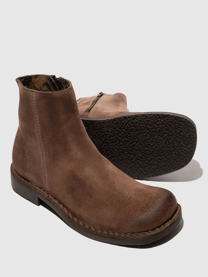 Flowfold Zip Up Ankle Boots RUPE183FLY TAUPE