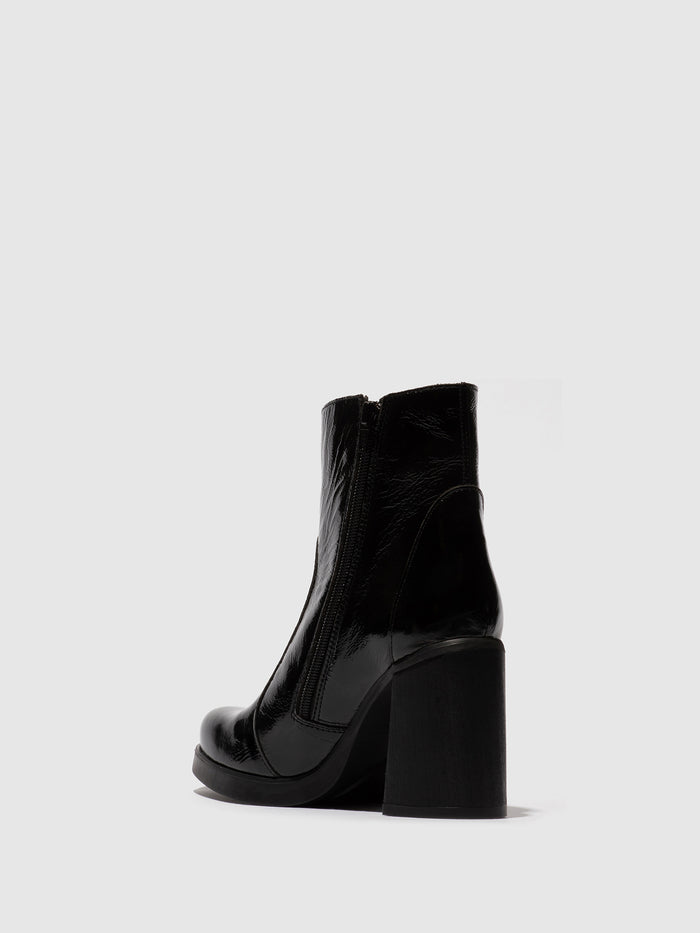 Flowfold Zip Up Ankle Boots SIJU331FLY BLACK