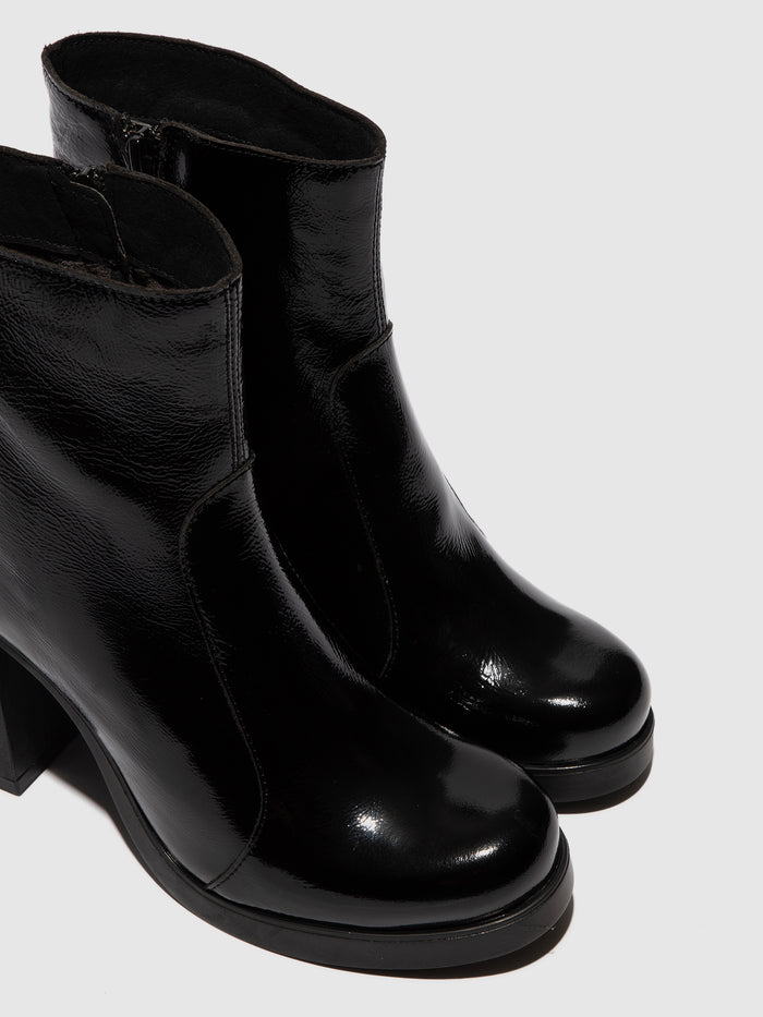 Flowfold Zip Up Ankle Boots SIJU331FLY BLACK