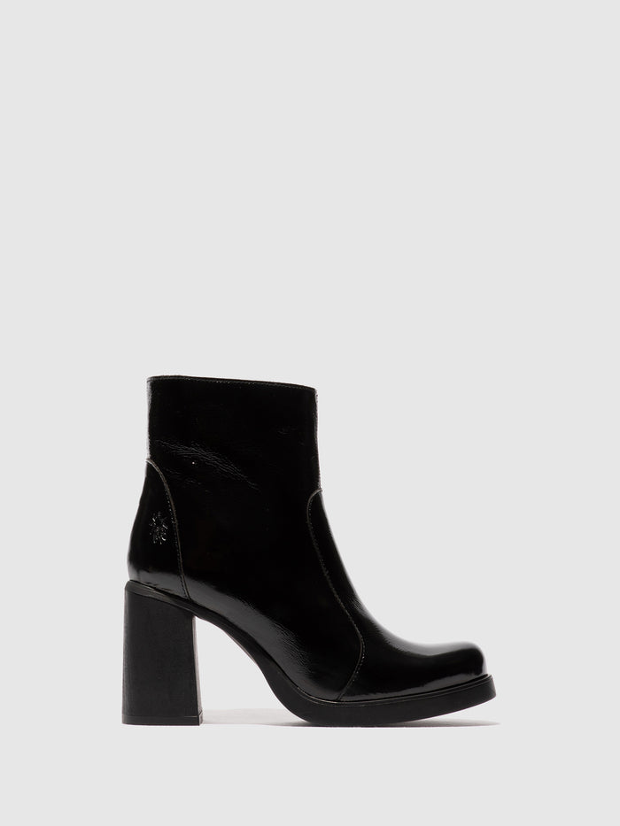 flowfold Zip Up Ankle Boots SIJU331FLY BLACK