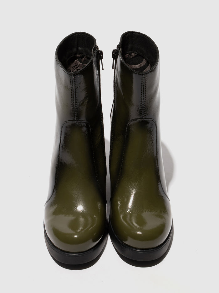 Flowfold Zip Up Ankle Boots SIJU331FLY SEA KELP