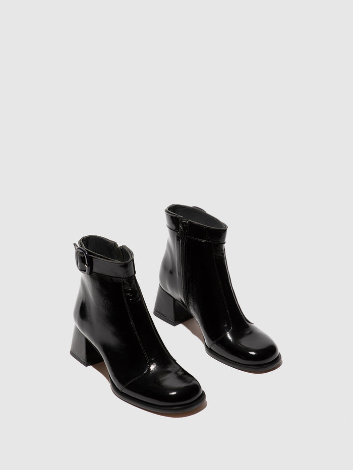 Flowfold Zip Up Ankle Boots SIRT340FLY BLACK