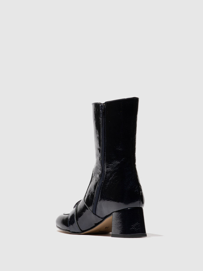 Flowfold Zip Up Ankle Boots SUIR170FLY NAVY