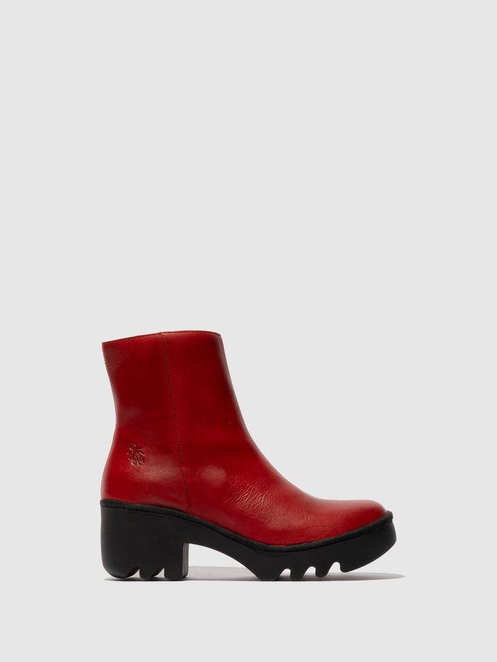 flowfold Zip Up Ankle Boots TOOR513FLY RED