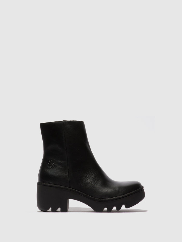 flowfold Zip Up Ankle Boots TOOR513FLY RUG BLACK