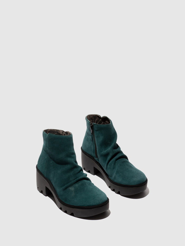 Flowfold Zip Up Ankle Boots TULP592FLY PETROL