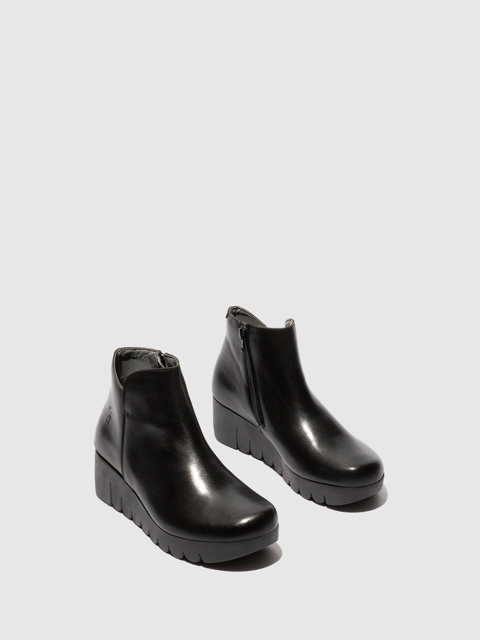 Flowfold Zip Up Ankle Boots VANG364FLY BLACK