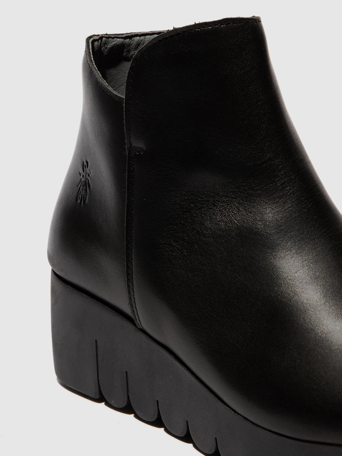 Flowfold Zip Up Ankle Boots VANG364FLY BLACK