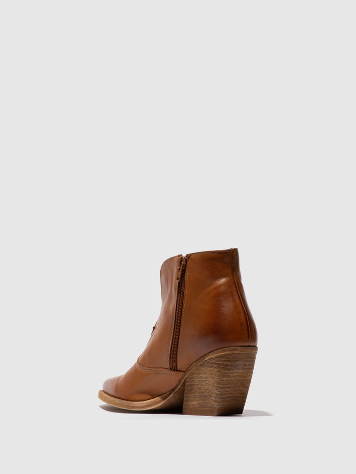 Flowfold Zip Up Ankle Boots WAXI185FLY CAMEL