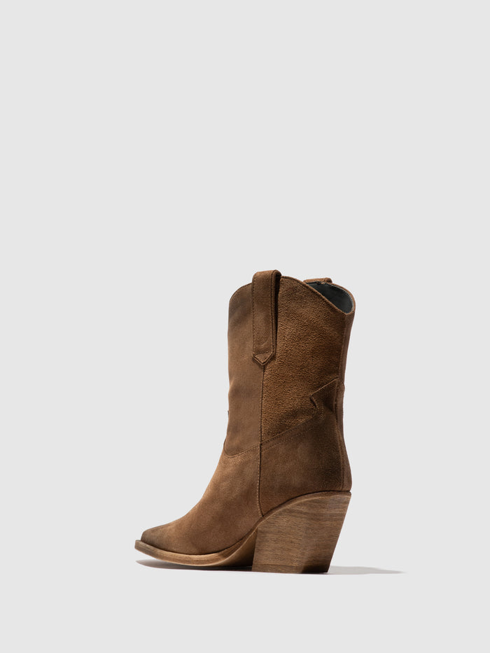 Flowfold Zip Up Ankle Boots WOFY093FLY TAUPE