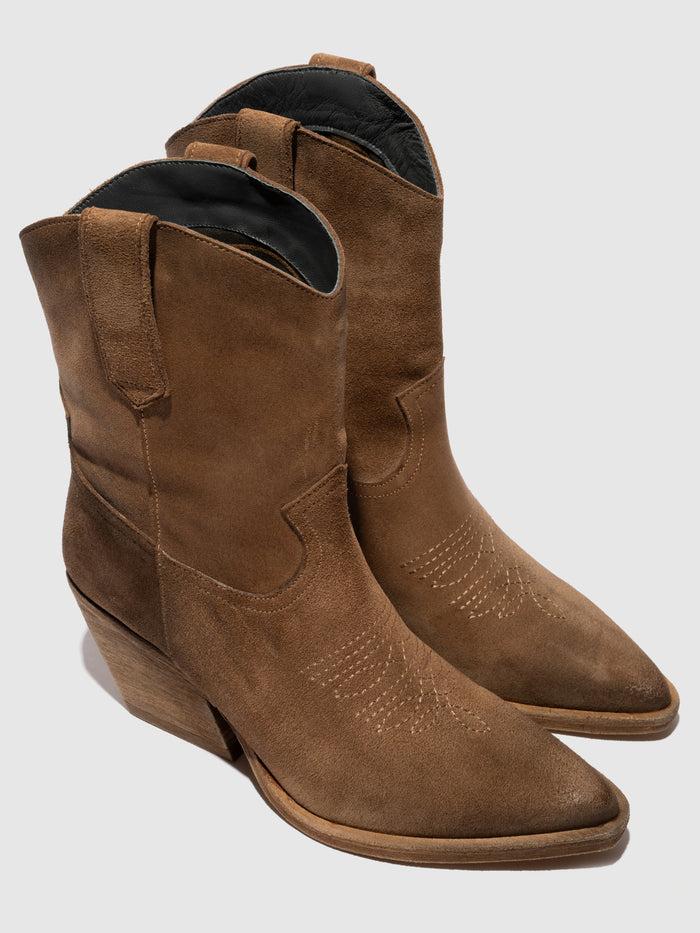 Flowfold Zip Up Ankle Boots WOFY093FLY TAUPE