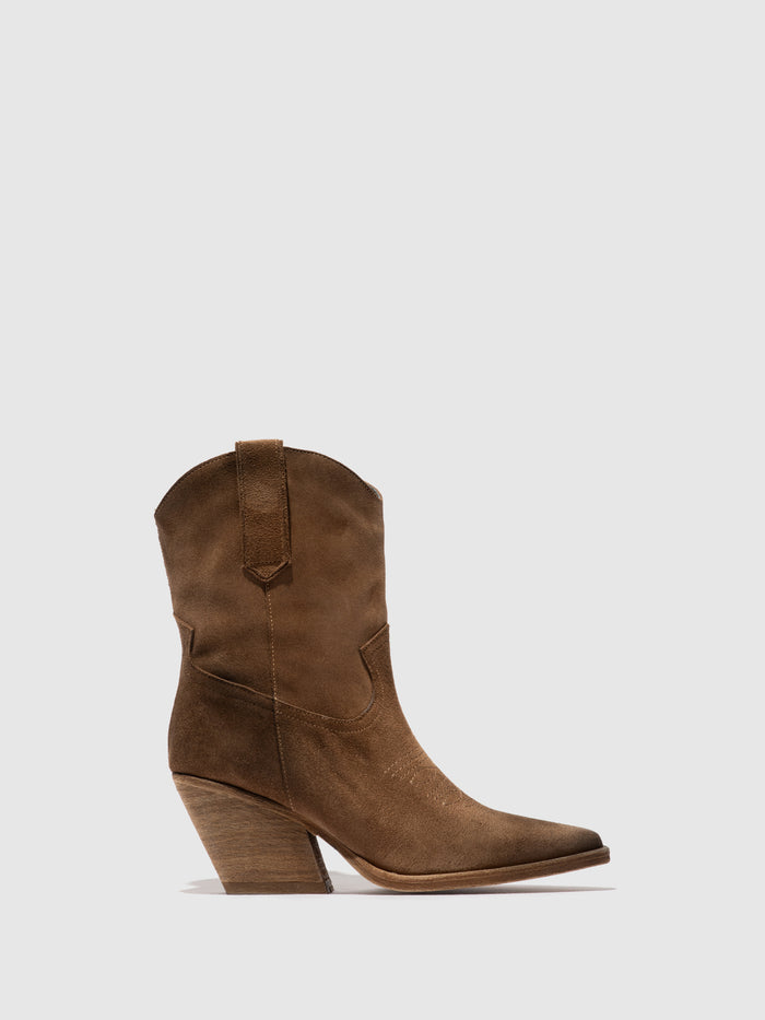 flowfold Zip Up Ankle Boots WOFY093FLY TAUPE