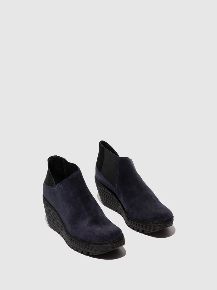 Flowfold Zip Up Ankle Boots YEGO400FLY NAVY/BLACK