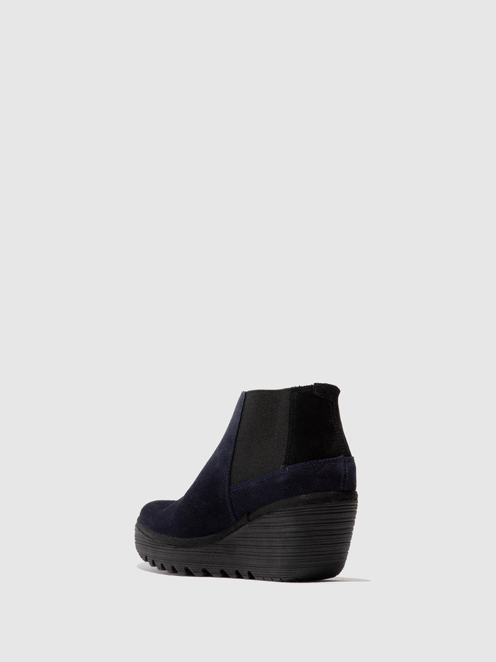 Flowfold Zip Up Ankle Boots YEGO400FLY NAVY/BLACK