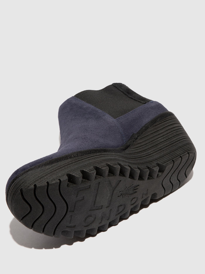Flowfold Zip Up Ankle Boots YEGO400FLY NAVY/BLACK