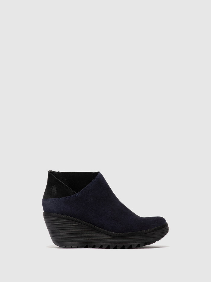 flowfold Zip Up Ankle Boots YEGO400FLY NAVY/BLACK